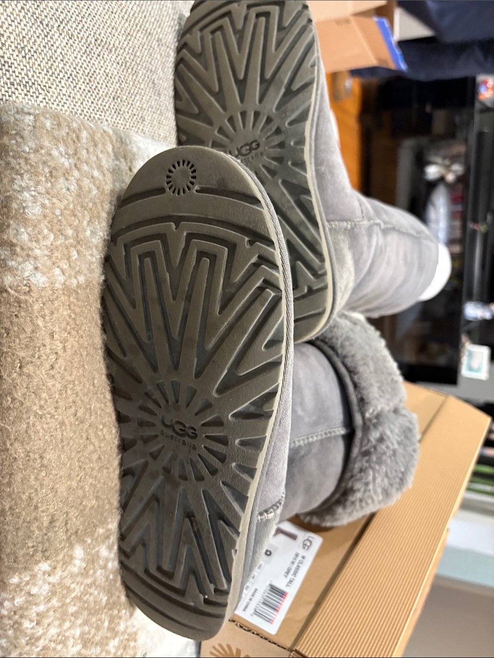 UGG W Classic Tall Boots - Grey Suede - Picture 7 of 9